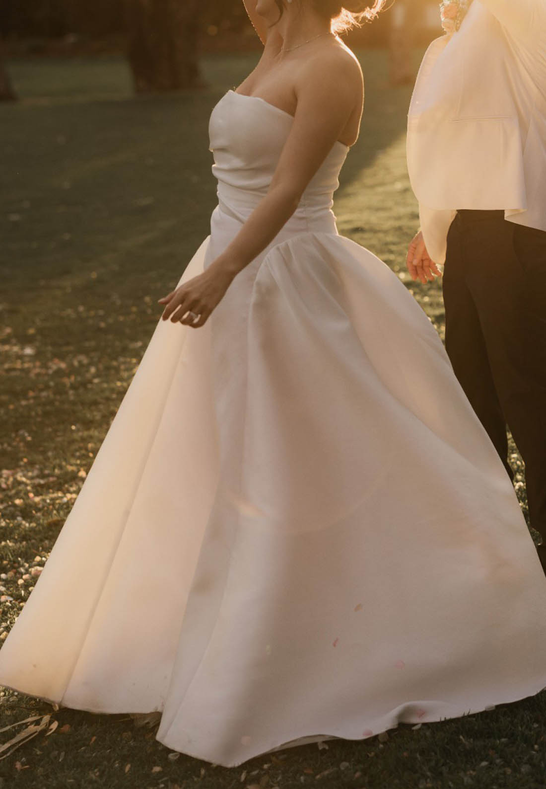 Simple Sleeveless Strapless A-Line Wedding Dress