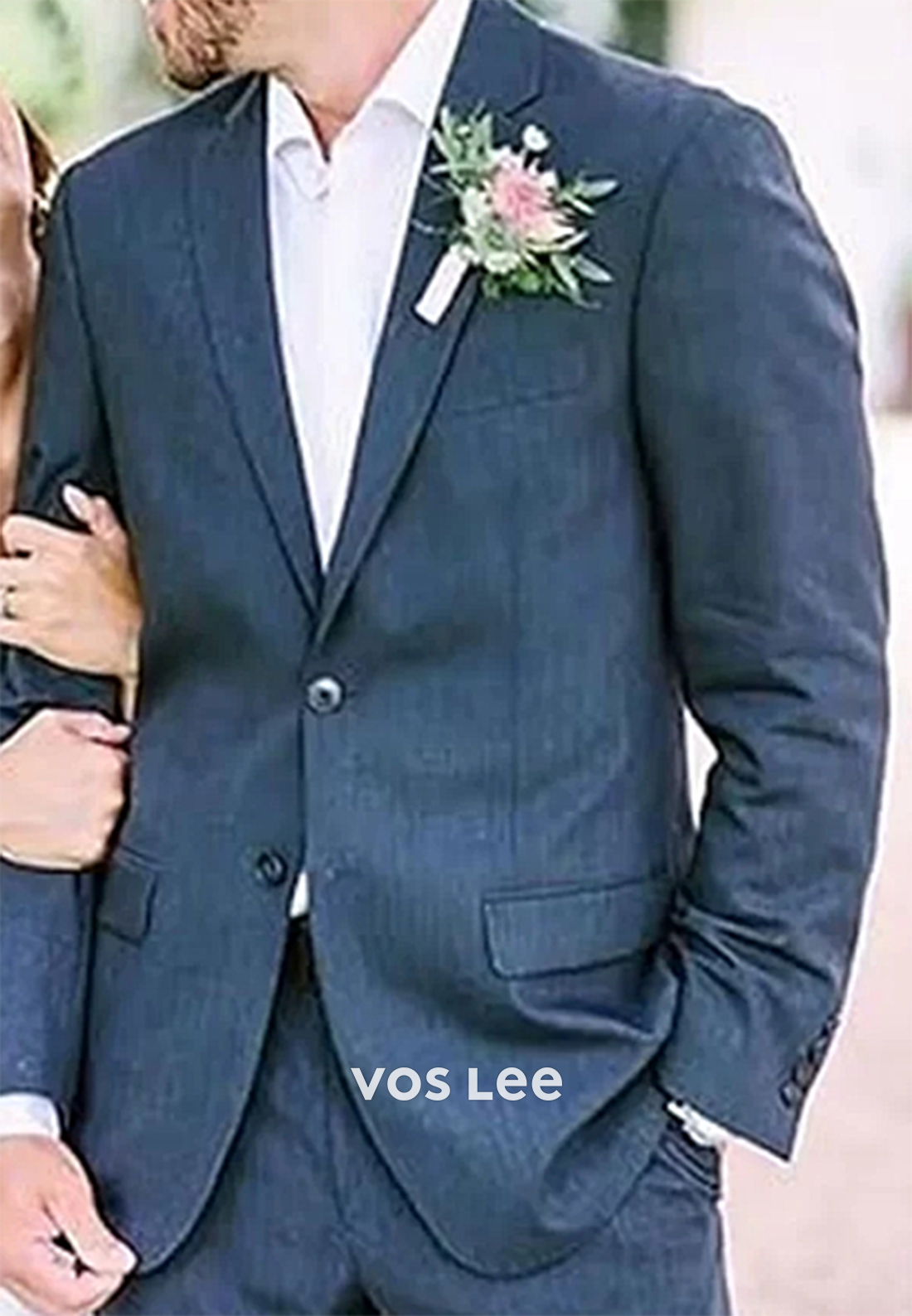 Men's  Slim Fit Suits Dinner Party Wear Suits Groomsmen Wedding Wear Suit Coat Pant Suits For Mens