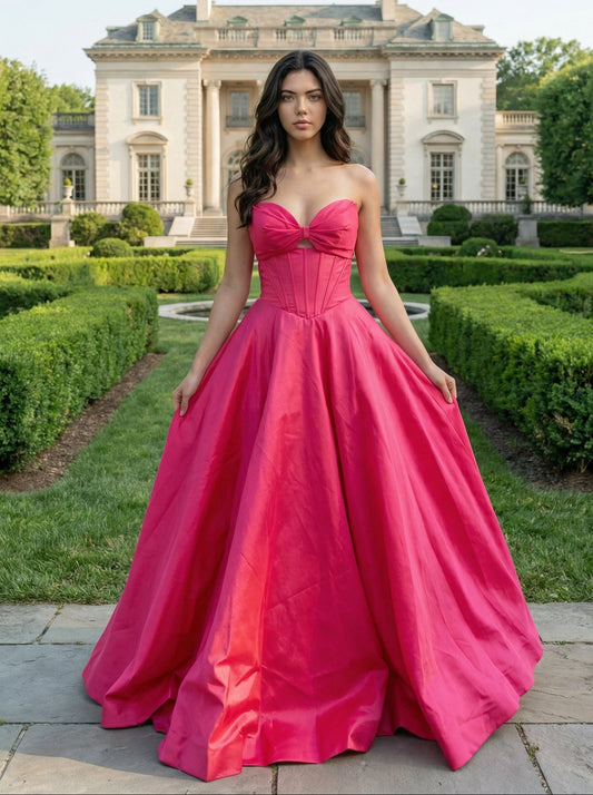 Elegant Hot Pink Prom Dress | Ball Gown Style for Special Occasions