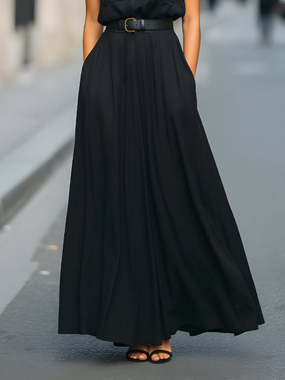 Sleeveless Utility Pocket Belted Maxi Dress