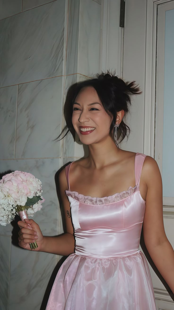 Stylish A Line Spaghetti Straps Pink Long Prom Dress with Lace