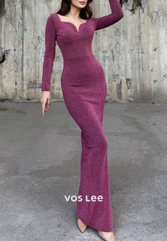 Sexy & Hot Long Sleeve Sweetheart Mermaid Evening Dresses with Side Split
