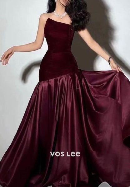 Chic & Modern A-Line Asymmetrical Neck Pleated Empire Waist Evening Dresses