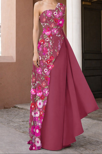 Asymmetric Dusty Blue Formal Dress for Mother of the Bride