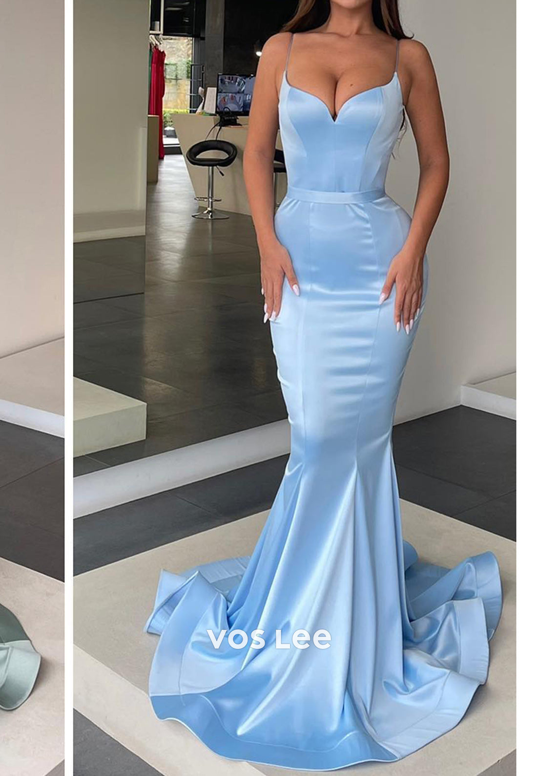Sexy and Sleek Spaghetti Straps Sweetheart Mermaid Evening Dresses with Train