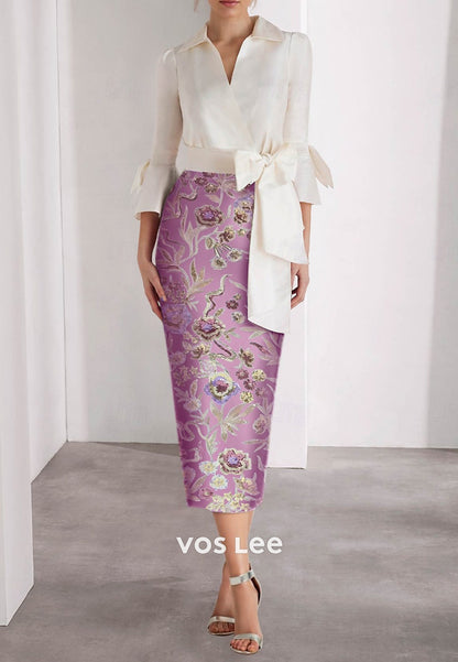 Chic & Modern V Neck Bell Sleeves Appliques Mermaid Evening Dresses