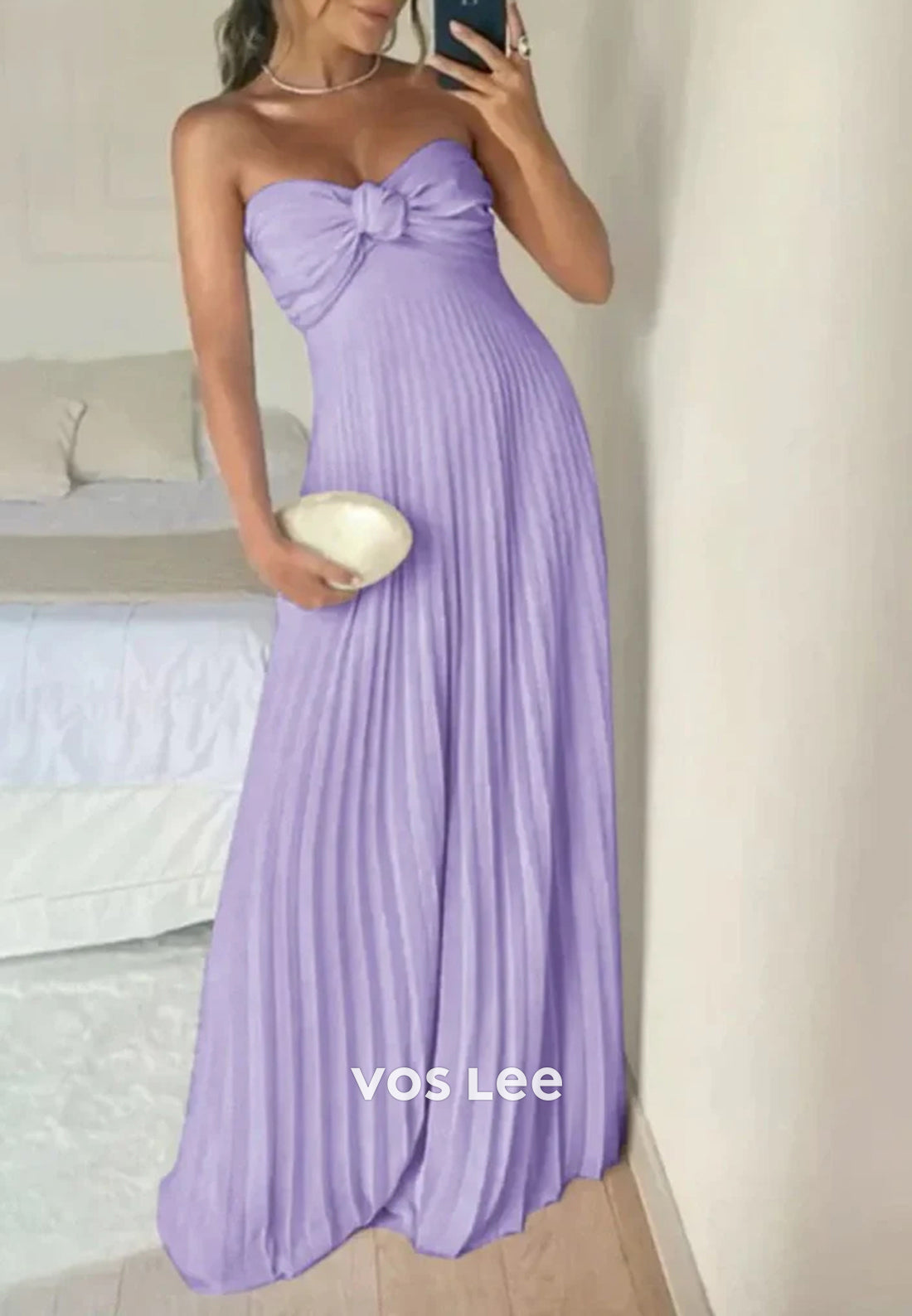 Sexy & Hot A-Line Strapless Ruched Sweetheart Pleated Floor-Length Prom Dresses