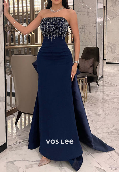 Classic & Timeless Strapless Floor-Length Pleated Mermaid Evening Dresses