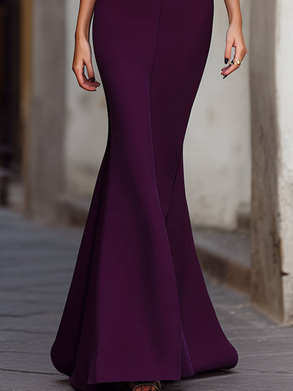 Elegant Off-Shoulder Satin Bow Mermaid Evening Gown