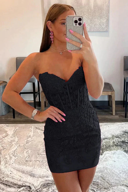 Cute Blue Sweetheart Short Tight Homecoming Dress