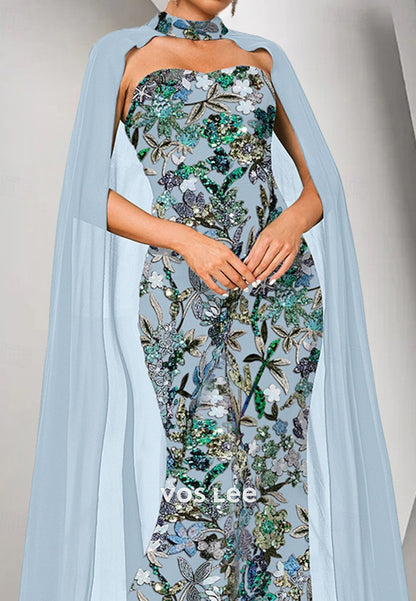 Sweetheart Appliques Embellished Pleated Mermaid Mother of Bride Dresses with Sweep Train