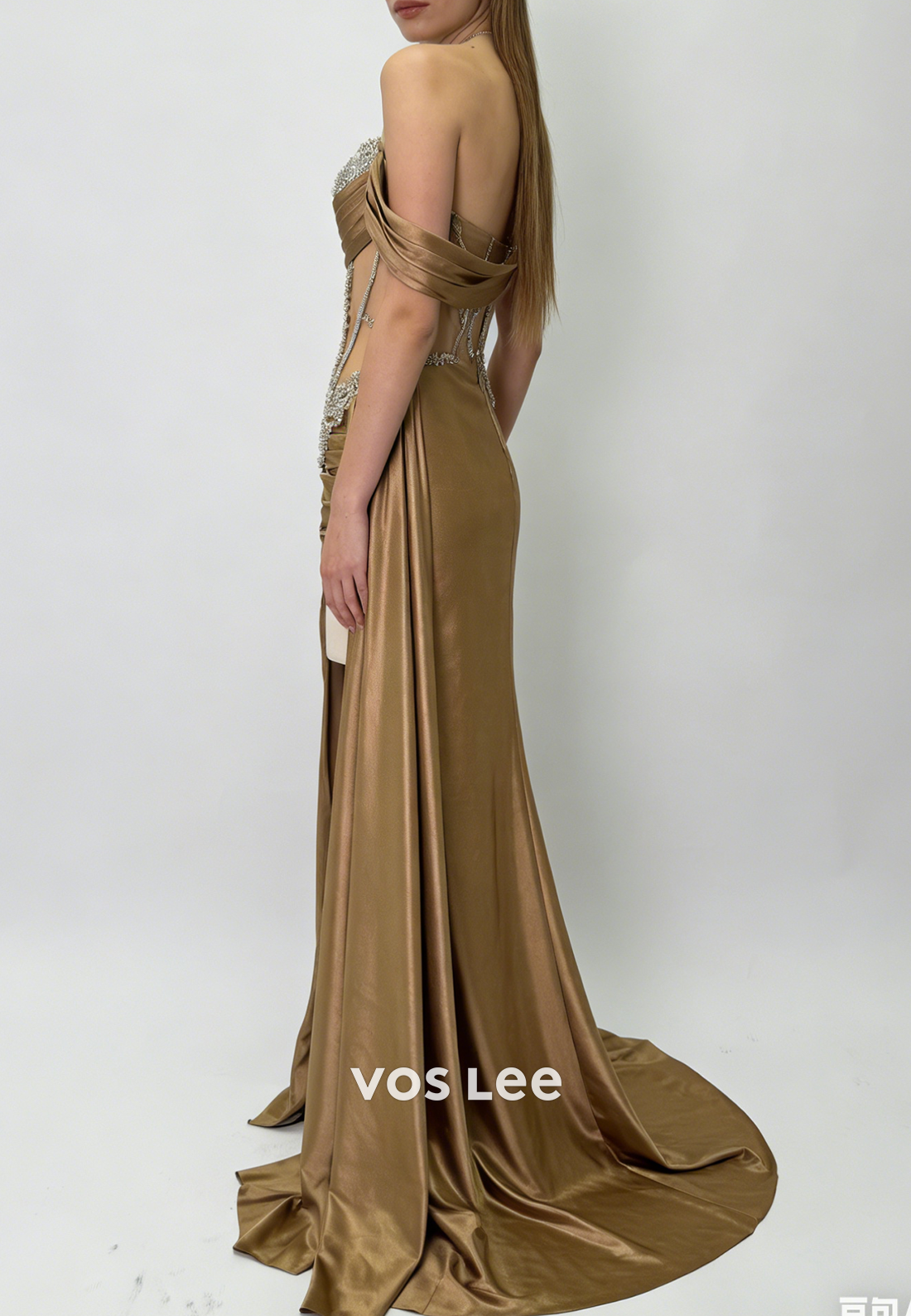 Sweetheart Sleeveless Prom Dress Mermaid Slit With Crystals Corset