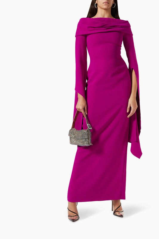 Long Sleeve Off the Shoulder Ankle-Length Pleated Sheath Mother of Bride Dresses