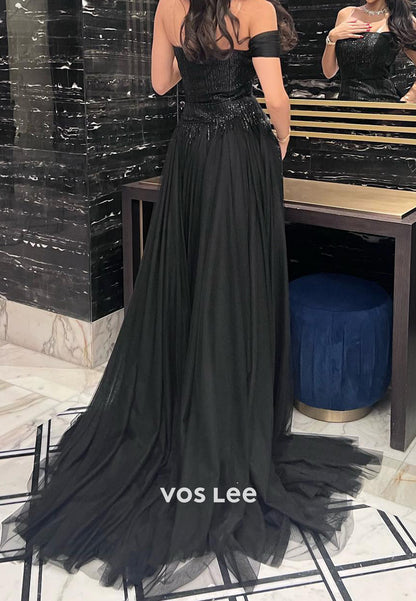 Sparkle & Shine One Shoulder Pleated Mermaid Evening Dresses with Sweep Train