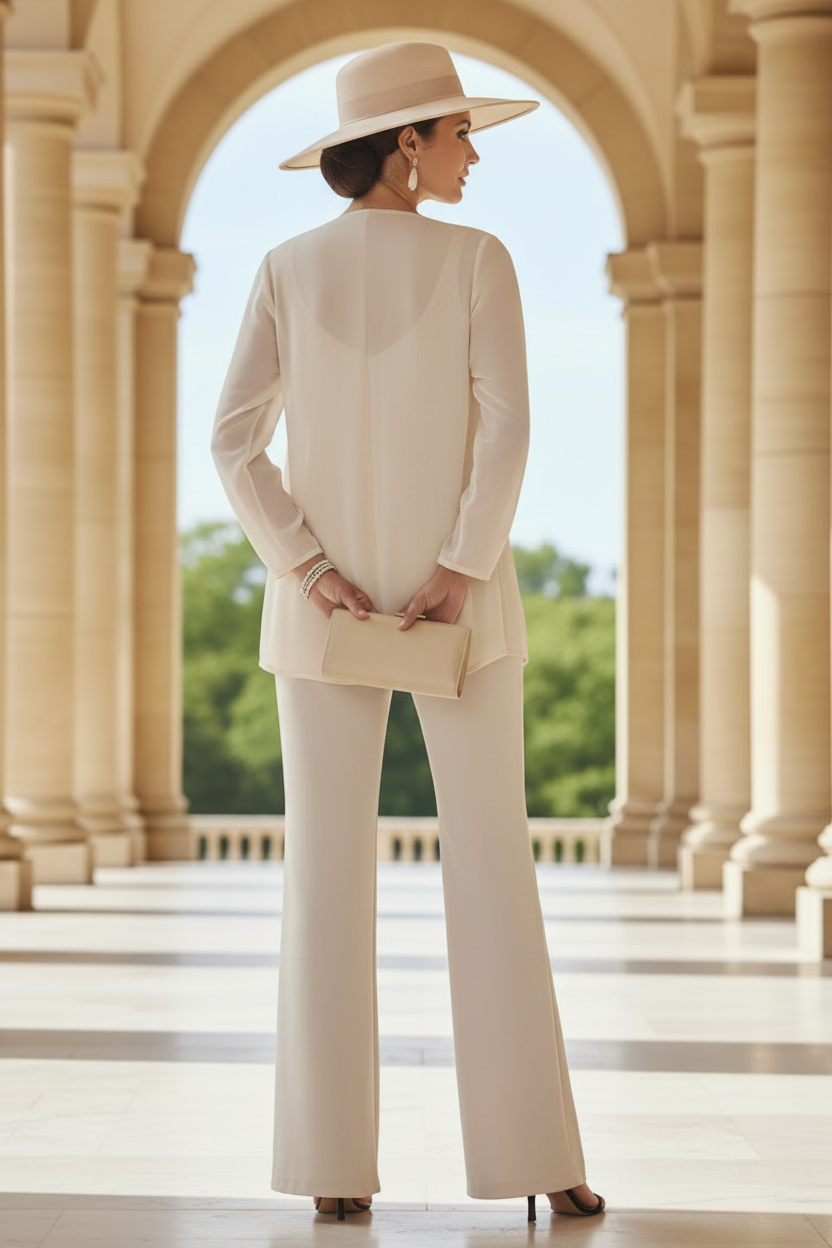 Chiffon Mother of the Bride Pantsuits with Jacket