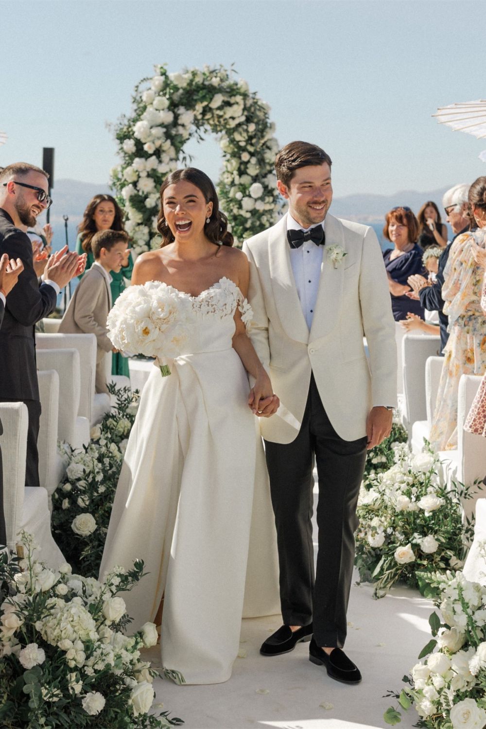 Gorgeous A Line Off the Shoulder White Long Wedding Dress with Appliques