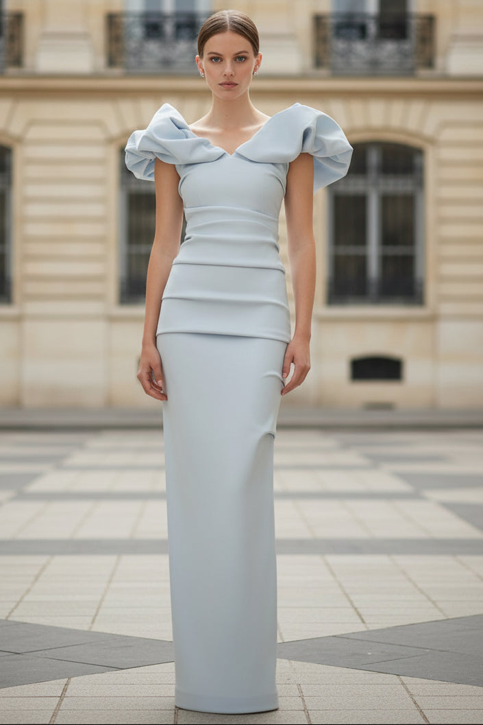 Simple Spaghetti Straps Scoop Ruched Evening Dress