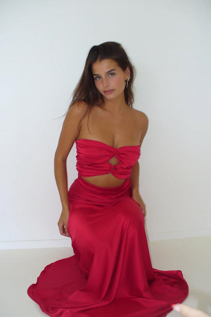 Simple Sheath Sweetheart Blue Long Prom Dress with Keyhole