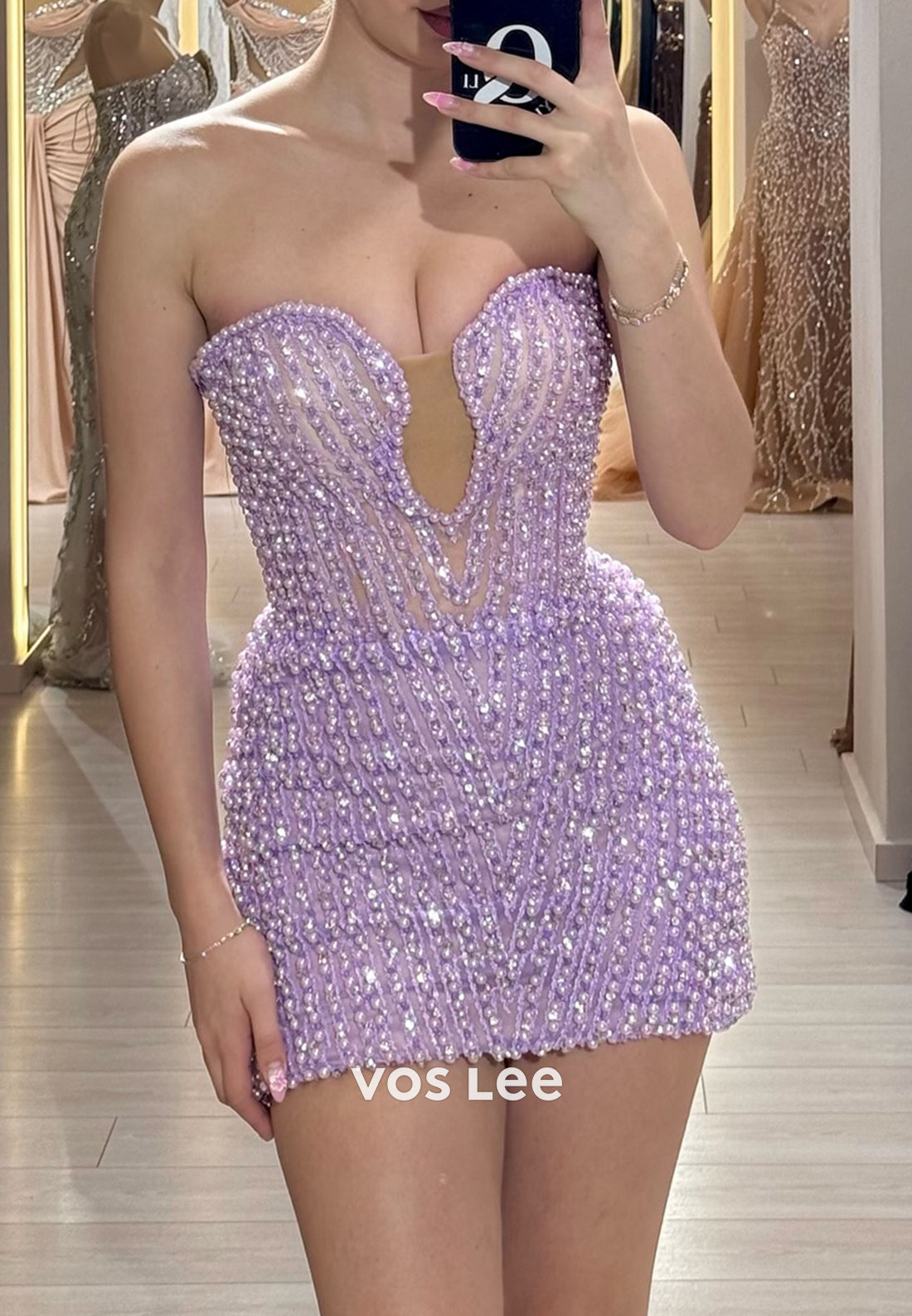 Mini Strapless Sweetheart Beaded Embellished Sheath Homecoming Dresses