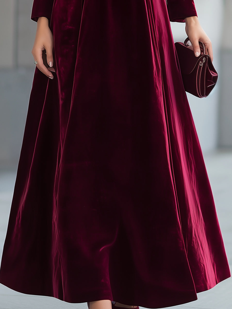 Presents The Luxurious Burgundy Velvet Maxi Dress