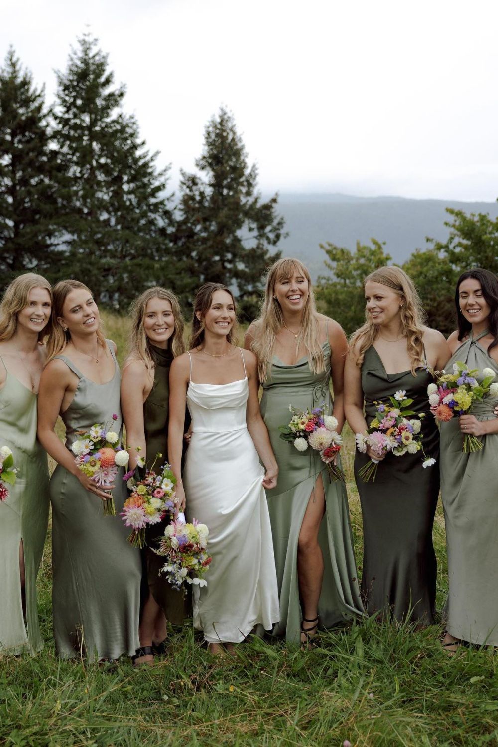 Simple Mermaid Spaghetti Straps White Satin Long Bridal Dress with Sweep Train