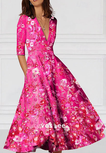 Fully Appliques A-Line Short Sleeve V Neck Appliques Pleated Evening Dresses