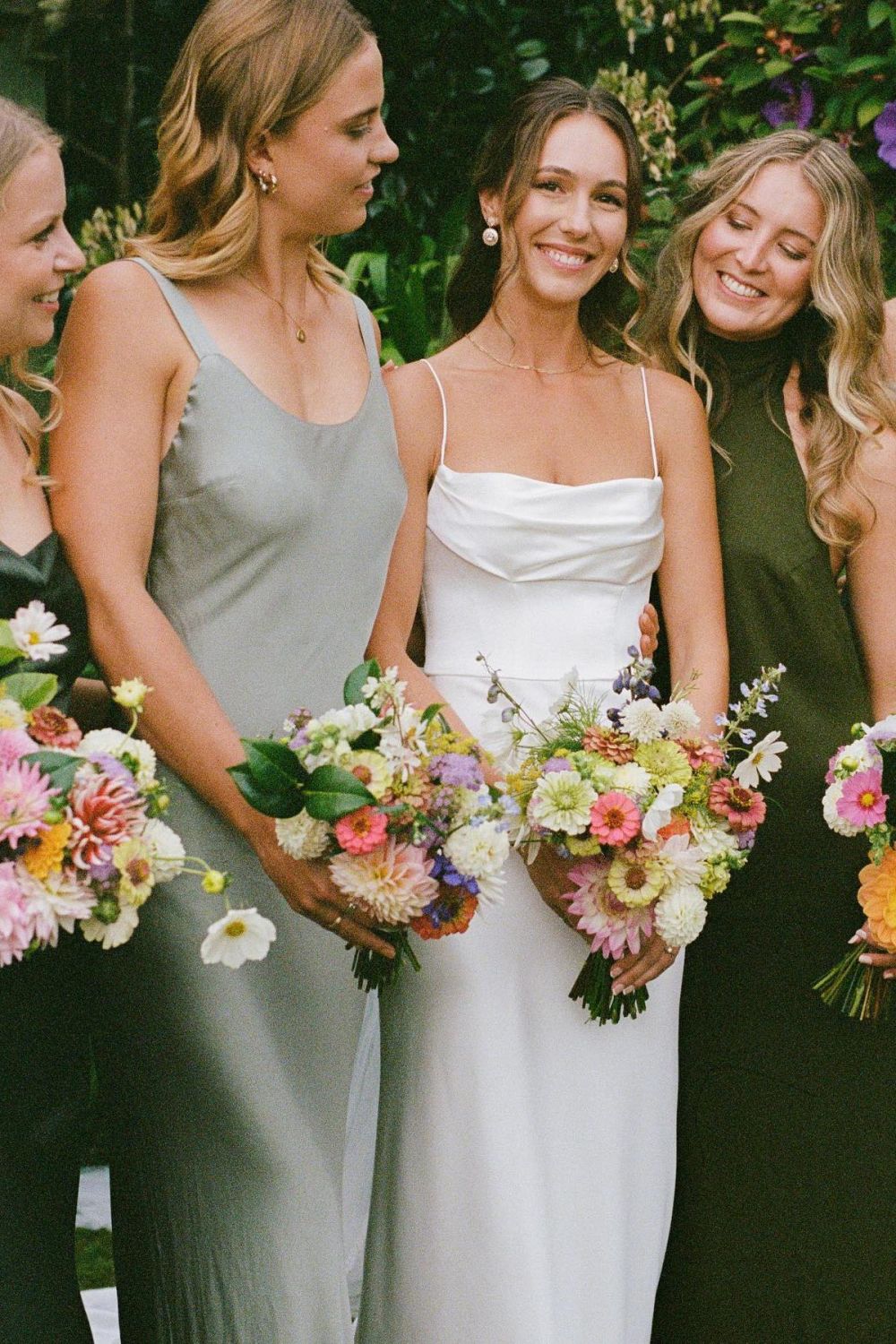 Simple Mermaid Spaghetti Straps White Satin Long Bridal Dress with Sweep Train