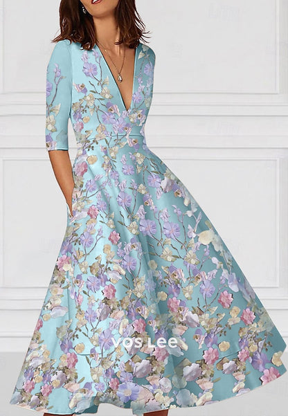 Fully Appliques A-Line Short Sleeve V Neck Appliques Pleated Evening Dresses