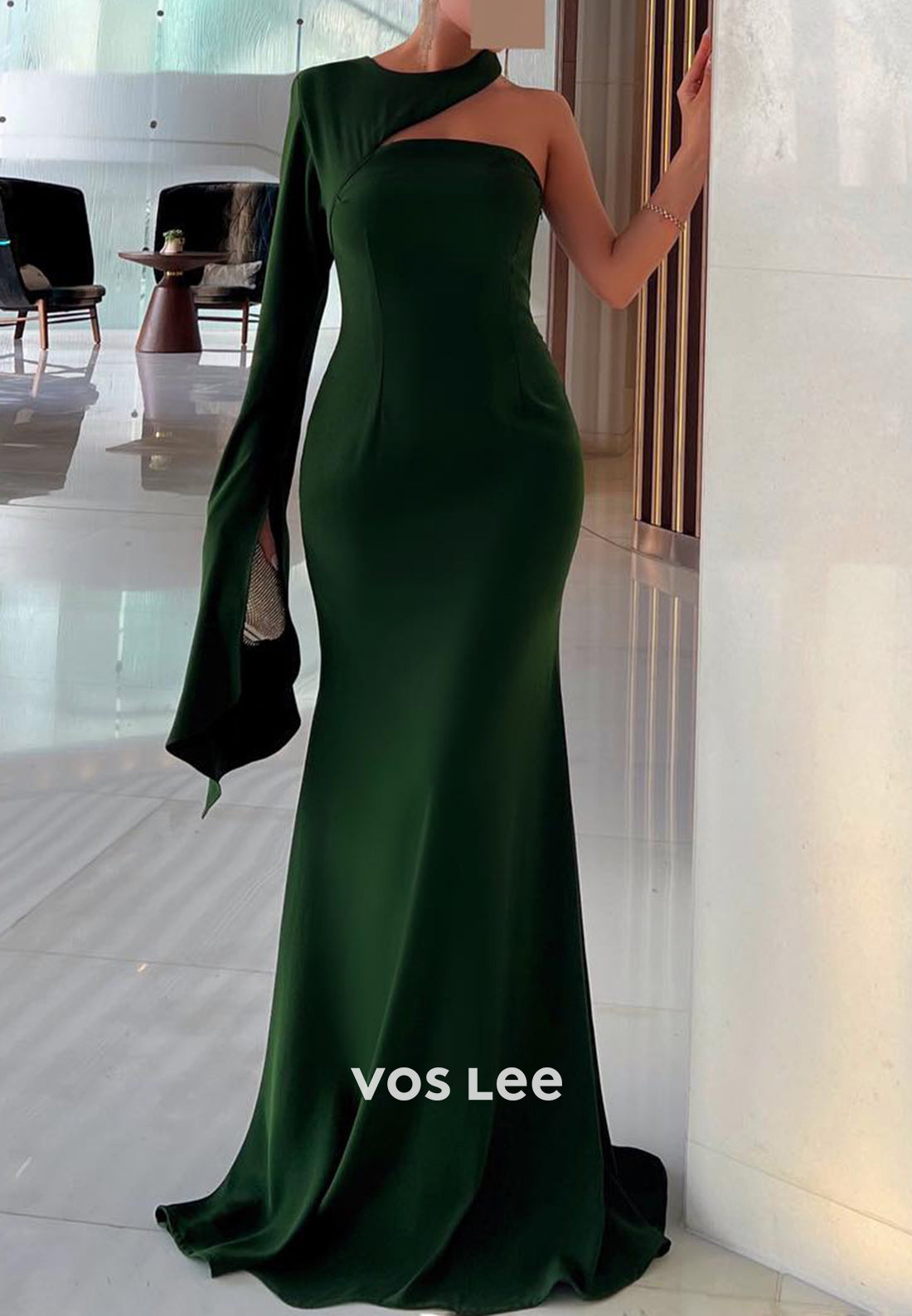 Gorgeous & Charming Long Sleeve One Shoulder Floor-Length Mermaid Evening Dresses