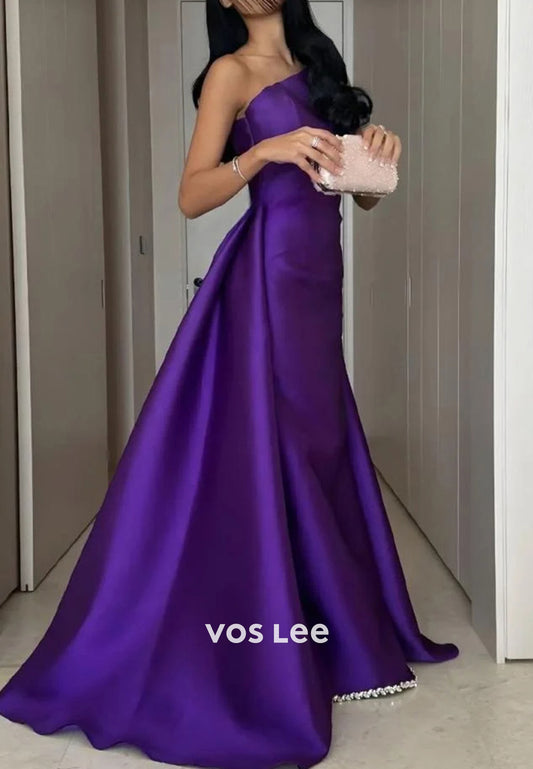 Elegant & Luxurious Strapless Pleated Mermaid Evening Dresses with Court Train