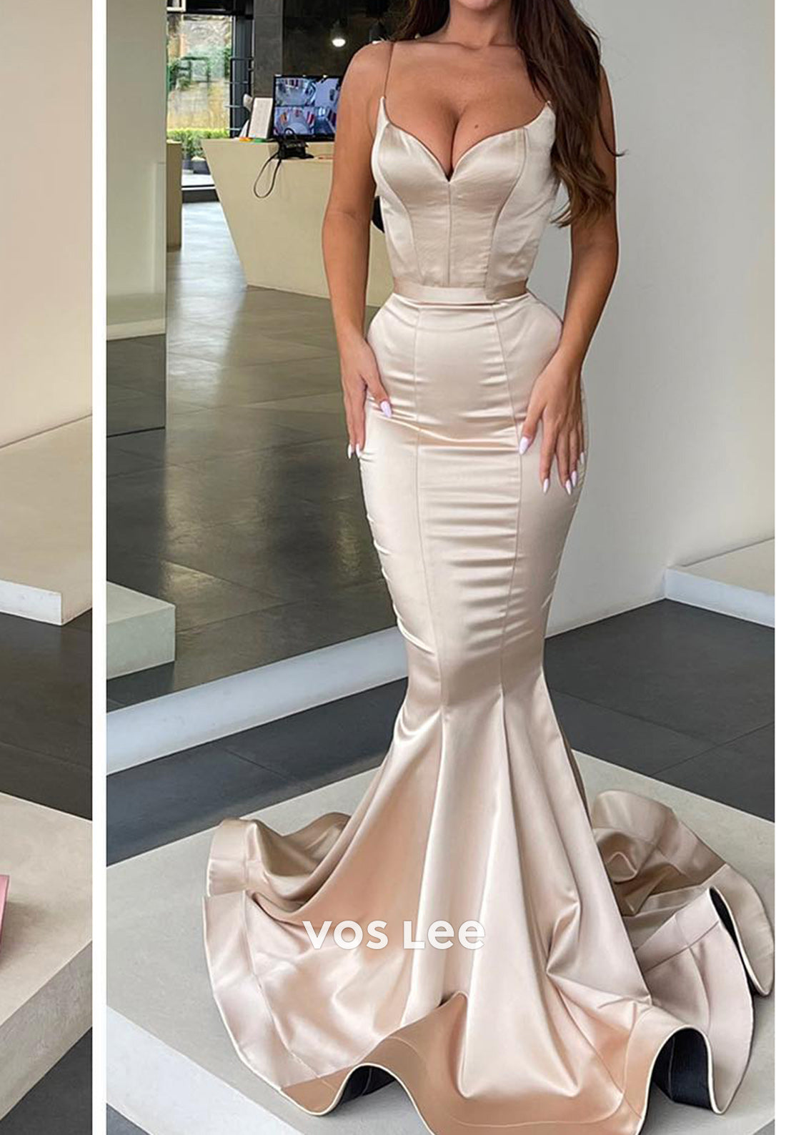 Sexy and Sleek Spaghetti Straps Sweetheart Mermaid Evening Dresses with Train