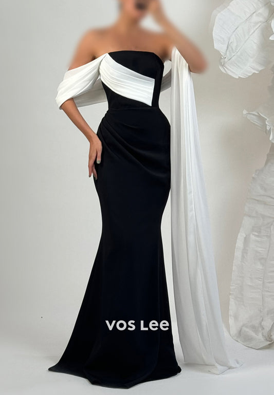 Gorgeous & Charming One Shoulder Pleated Floor-Length Mermaid Prom Dresses