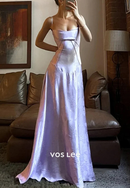 Sexy and Sleek Spaghetti Straps Floral Embellished Floor-Length Prom Dresses