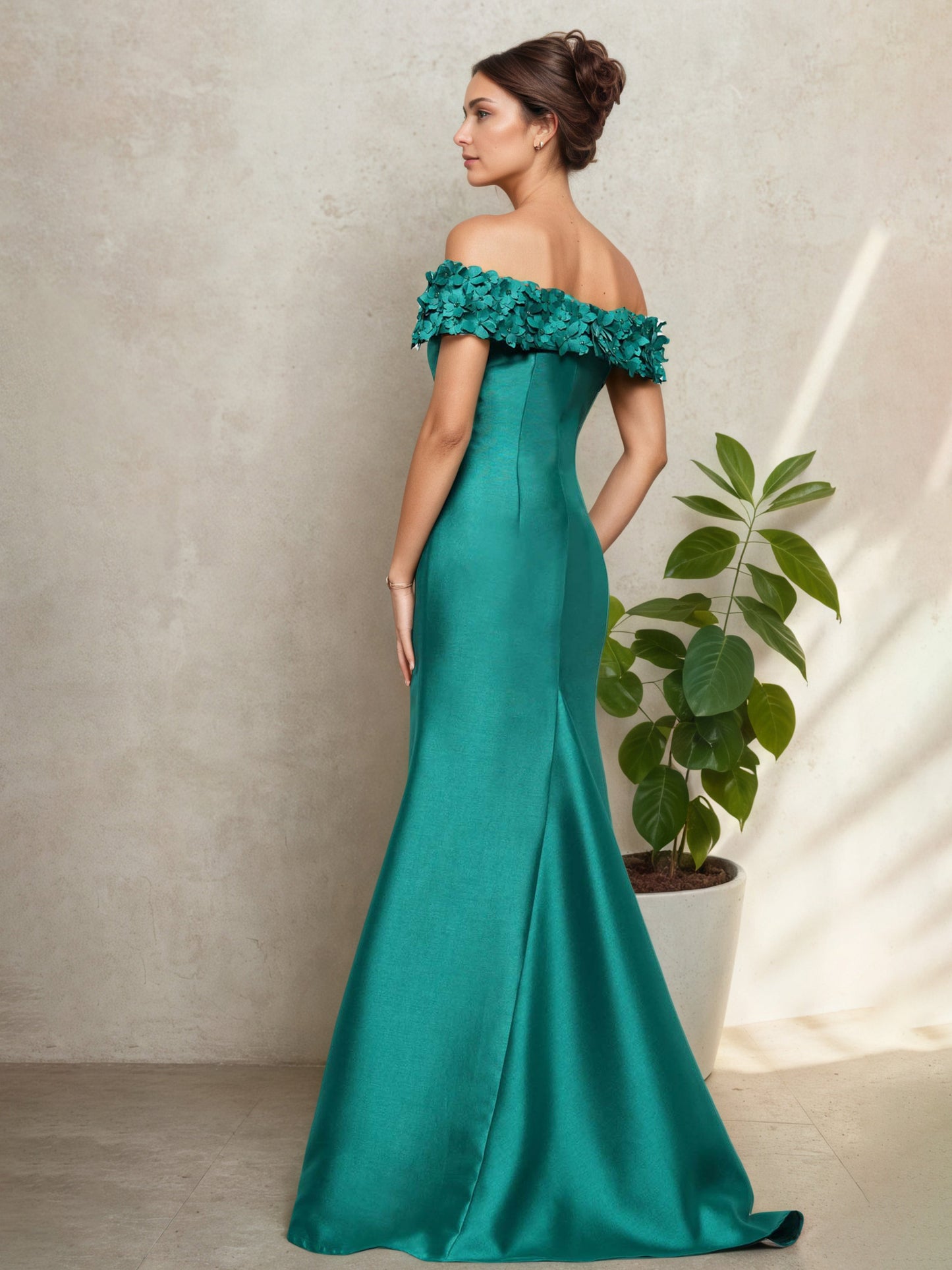 Illusion Peacock Strapless Mother Of The Bride Dress