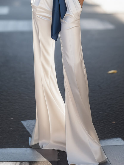 Chic Satin Tie-Front Set: Effortless Sophistication for Every Occasion