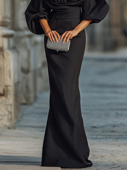 Elegant Draped Evening Gown