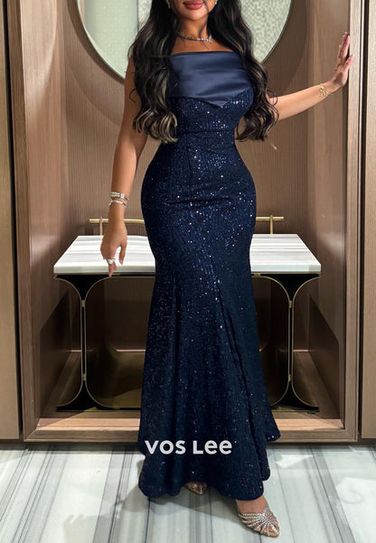 Gorgeous & Charming Tube Top Ankle-Length Pleated Mermaid Evening Dresses