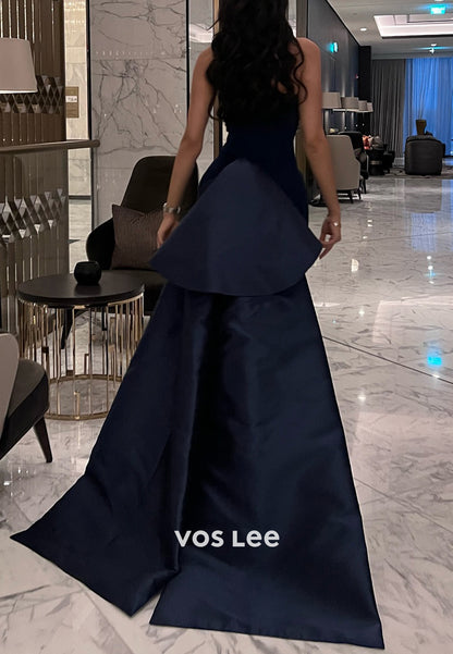 Classic & Timeless Strapless Floor-Length Pleated Mermaid Evening Dresses