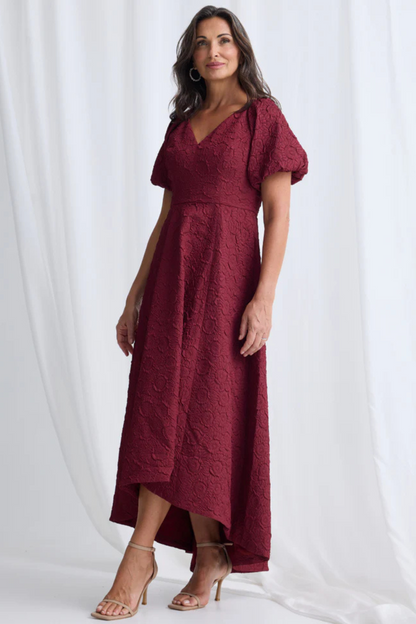 A-line V-Neck line Short Sleeves Maxi Dress
