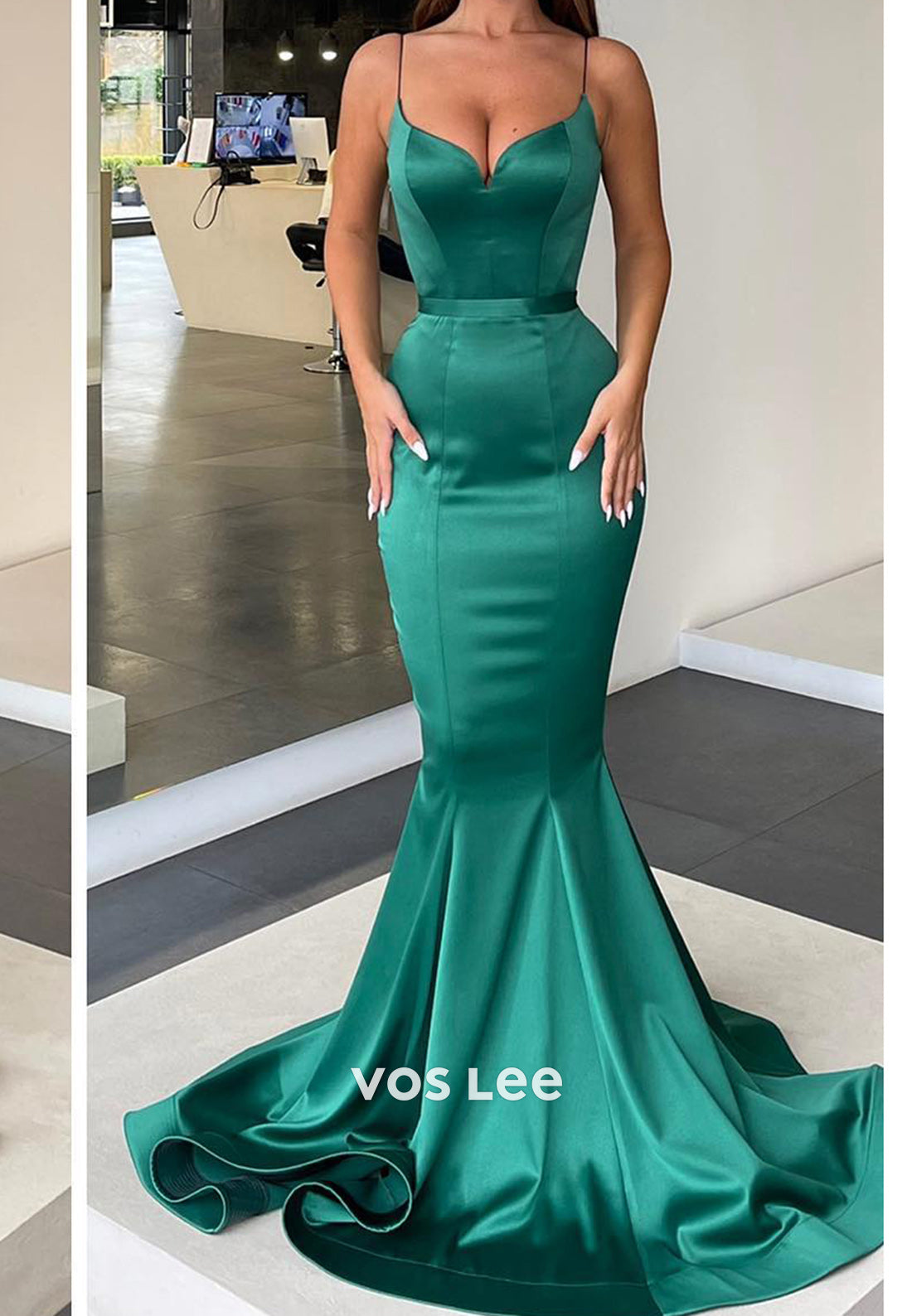 Sexy and Sleek Spaghetti Straps Sweetheart Mermaid Evening Dresses with Train