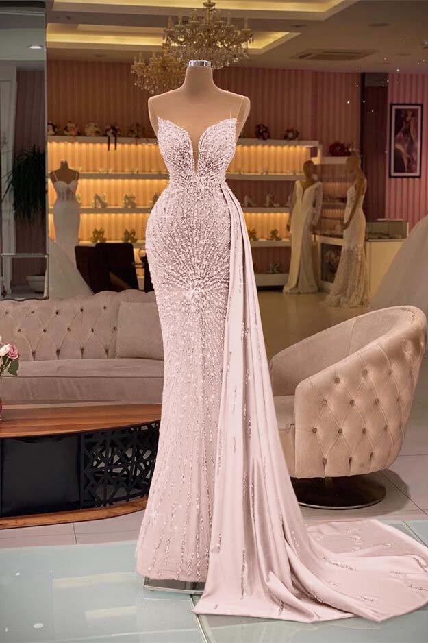 Gorgeous Gold Sweetheart Sleeveless Mermaid Evening Dress Ruffles With Rhinestone Beading