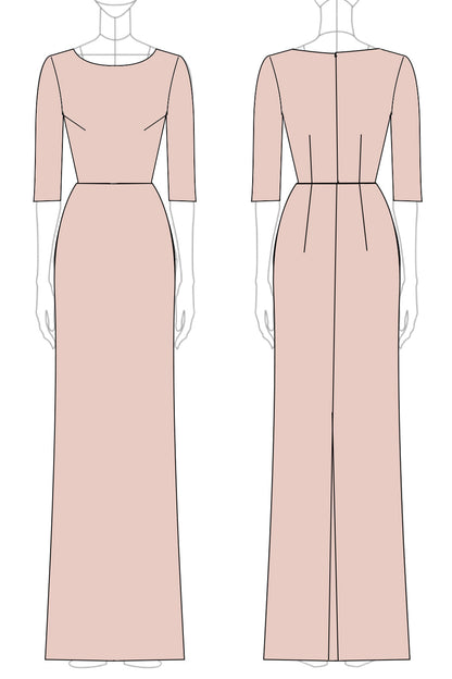 Champagne Mermaid Half Sleeves Long Mother of The Bride Dress