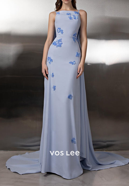 Simple Square Sequins Embellished Mermaid Prom Dresses with Sweep Train