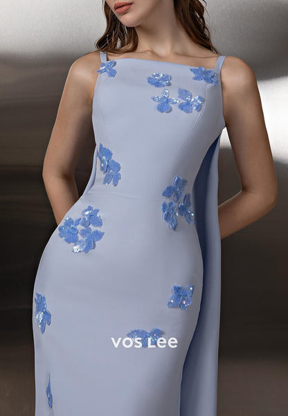 Simple Square Sequins Embellished Mermaid Prom Dresses with Sweep Train