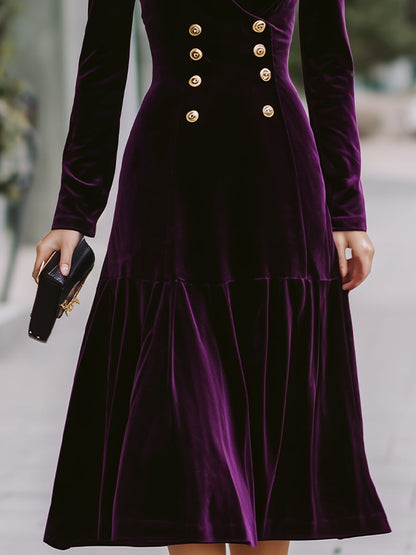 Glamorous Purple Velvet Midi Dress