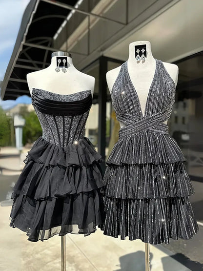 Cute A Line Strapless Yellow Corset Homecoming Dress with Ruffles Beading
