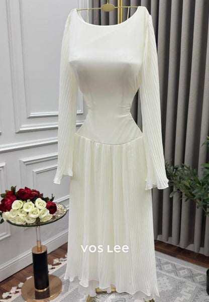 Simple & Casual A-Line Bell Sleeves  Knee-Length Evening Dresses Formal Dresses