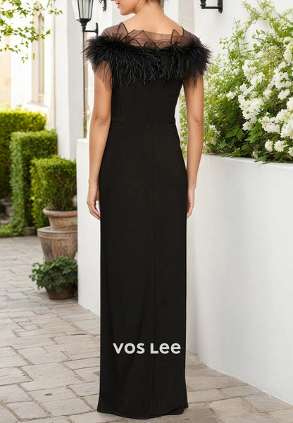 Sexy and Sleek Off the Shoulder Floor-Length Pleated Sheath Mother of Bride Dresses