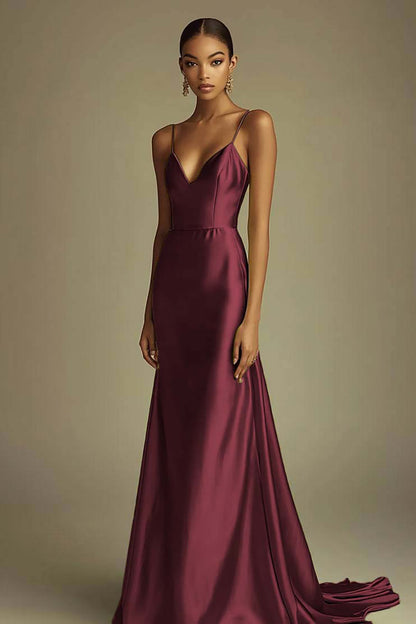 Lemon Green Mermaid Satin Simple Formal Dress