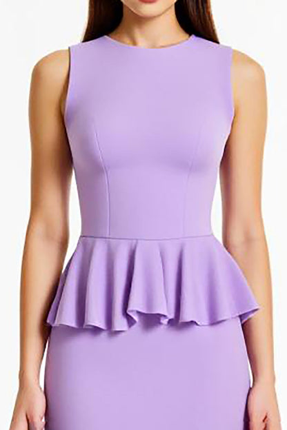 Lilac Sheath Long Formal Dress with Ruffles